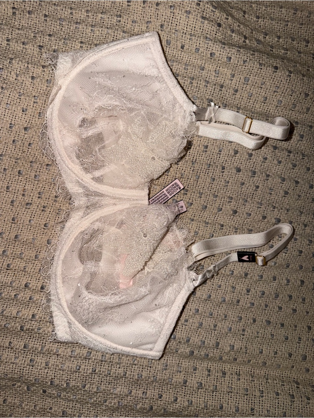 Victoria's Secret Sheer Lace Underwire Bra - Ivory
